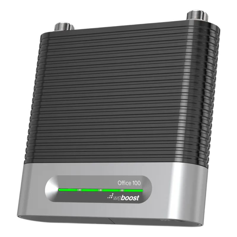 Amplificador Office 100 para 4G, 3G, 2G y llamada VoLTE y convencional. Especial para personalizarlo con antenas, cables y accesorios de acuerdo al requerimiento de la instalación. Puede cubrir áreas de hasta 3000 Metros Cuadrados