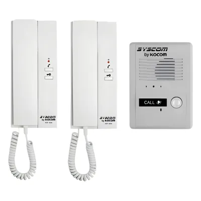 Kit de Audio Portero con 2 Auriculares y Frente de Calle
