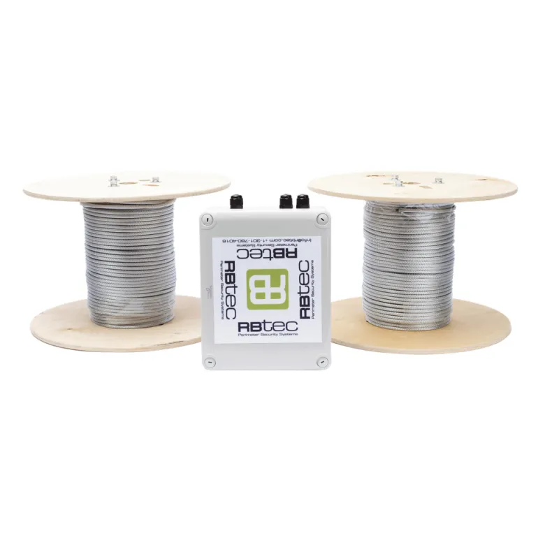 Kit IRONCLAD de Cable Sensor Perimetral Blindado / 150 m (492 ft) / 2 Zonas Independientes / Deteccion por Vibracion / Sin Falsas Alarmas / Tarjeta LPU400 / Calibracion por Software