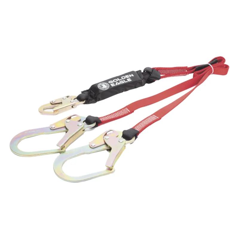 Cable Amortiguador de Caída con Doble Gancho de Sujeción. Ideal para Escalar Torres o Estructuras.