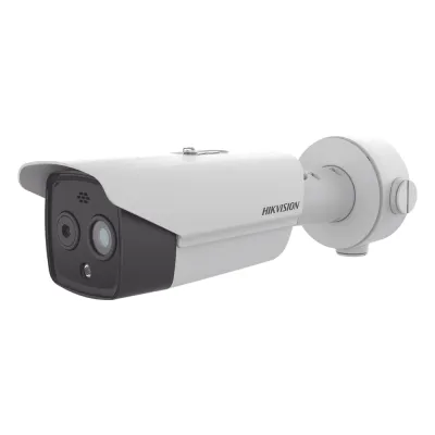 Cámara Bala IP Térmica y Óptica Biespectral / Análisis de Video (VCA) para Protección Perimetral / Medición de Temperatura -20°C a 150°C / Teleobjetivo Térmico 9.7mm / Térmica 256 x 192