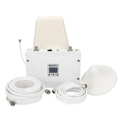 Kit Amplificador de Señal Celular 2G, 3G y 4G / Mejora llamadas convencionales y VoLTE / Amplifica señal de TELCEL, AT&T y MOVISTAR / Cubre hasta 300 m² con una antena y hasta 900 m² con 3 antenas.
