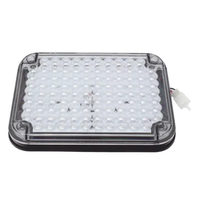 Luz de Advertencia de 9X7", Bicolor Rojo/Claro, Ideal para Ambulancias
