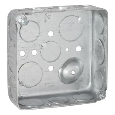 Caja Cuadrada 4 x 4"/ Profundidad 1- 1/2"/ Cuenta con 11 Entradas de 1/2" y 6 de 3/4"..
