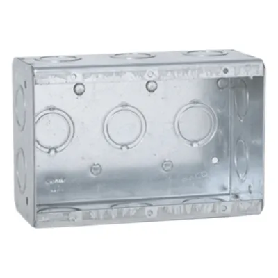 Caja Multigang de 3 Gangs / Profundidad de 2-1/2" / 16 Entradas de 1/2" y 3/4".
