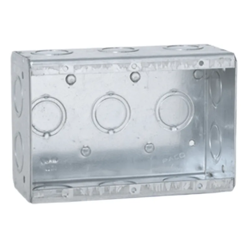Caja Multigang de 3 Gangs / Profundidad de 2-1/2" / 16 Entradas de 1/2" y 3/4".