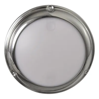 Luz led marina tipo domo con activación táctil, emite luz de color blanco y azul de 244 lúmenes, para uso exterior e interior, fabricado bajo norma de protección IP68.