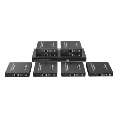 Kit Divisor y Extensor HDMI / Divide 1 Fuente HDMI a 8 Pantallas / Extiende la señal HDMI hasta 70 m / Resolución 4K @ 60 Hz/ Cat 6/6a/7 / IPCOLOR / CERO LATENCIA / Uso 24/7 / Puerto S/PDIF / EDID / RS232 / Salida Loop / Alimente solo el Tx