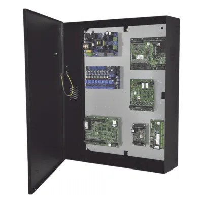 Gabinete Trove2 con Backplane TM2 Extraíble / Para Controladores de Acceso Mercury / Hasta 4 Baterías 12VDC/7AH / Acero 16 AWG / Cerradura y Tamper Incluidos / UL294