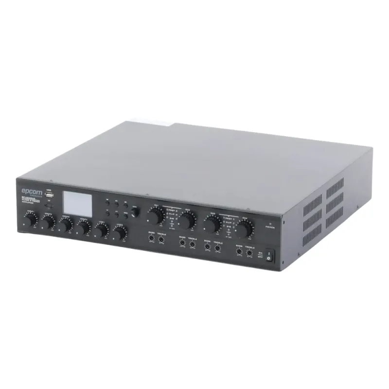 Amplificador Mezclador Matricial | 4 zonas | 240w por canal | 6 entradas | Receptor de medios