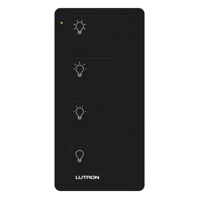 Control Pico inalámbrico de 4 botones para escenas de iluminación (3 escenas y apagado), color negro, empaque PRO para Caseta Wireless