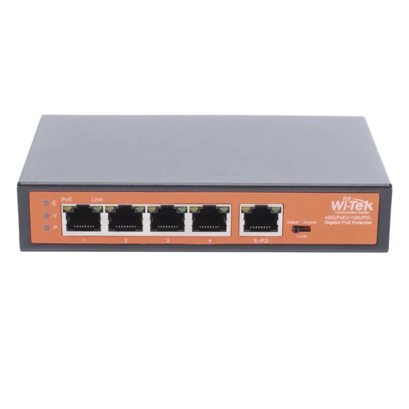 Extensor PoE / Entrada hasta 90 W / 4 puertos Gigabit PoE salida 802.3 af/at / Extensor PoE hasta 250 m / No administrable