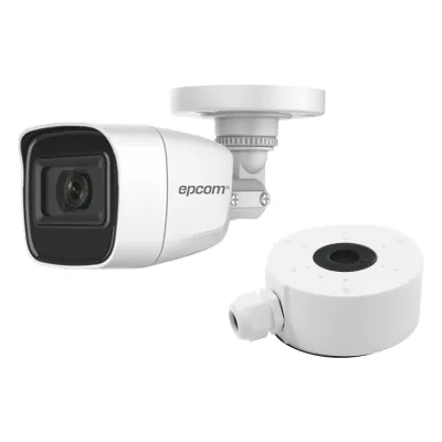 KIT DE CÁMARA + MONTAJE / Cámara Bala TURBOHD 2 Megapixel (1080p) / Gran Angular 106° / Lente 2.8 mm / 25 mts IR EXIR / Exterior IP66 / 4 Tecnologías / dWDR