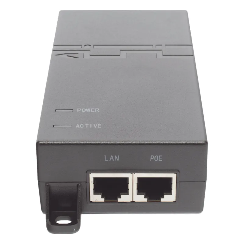 Inyector PoE estándar 30 watts, Compatible Multi-marcas, Detección Inteligente Anti Accidentes (802.3at / Gigabit)