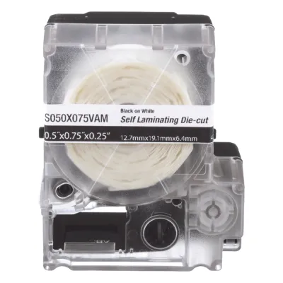 Casete de 200 Etiquetas Autolaminadas de 25.4 x 38.1 mm (1 x 1.5 Pulgadas), para Cables de 3.1 a 7 mm (0.12 a 0.28 Pulgadas) de Diámetro, Área de Impresión Color Blanco