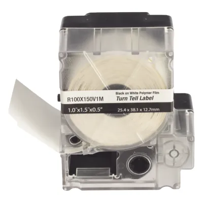 Casete de 100 Etiquetas Autolaminadas Turn-Tell, con Rotación para Mejor Visibilidad, para Cables de Redes de Cobre o Fibra Óptica, de 5.5 a 7.1 mm (0.22 a 0.28 pulgadas) de Diámetro