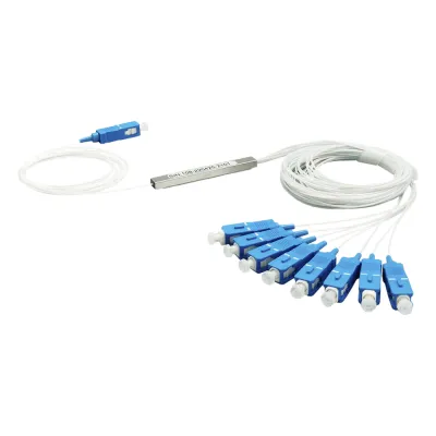 Splitter (Divisor Óptico) tipo PLC, 1x8, conectores SC/UPC