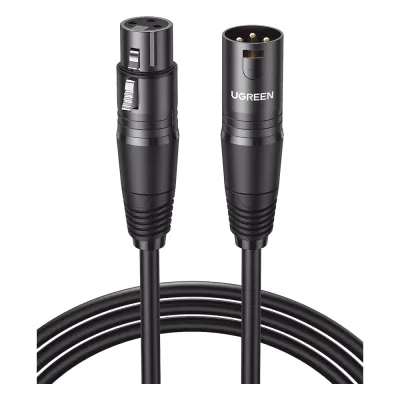 Cable para Micrófono XLR Tipo Canon Macho a Hembra | 5 Metros Plug & Play | Anti interferencias | Triple Blindaje | Alta Calidad | Color Negro