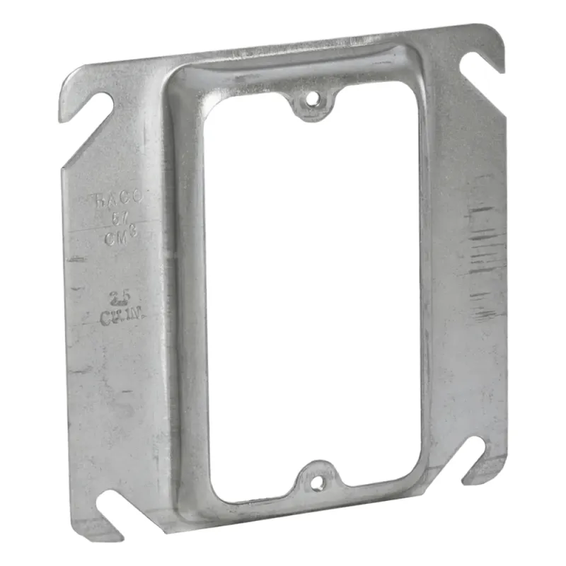 Sobretapa Cuadrada Galvanizada de 4", realce de 1/2".
