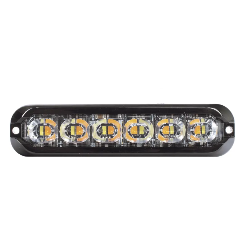 Luz Auxiliar Flexible de 12 LED, Ambar/Blanco, Lente Transparente