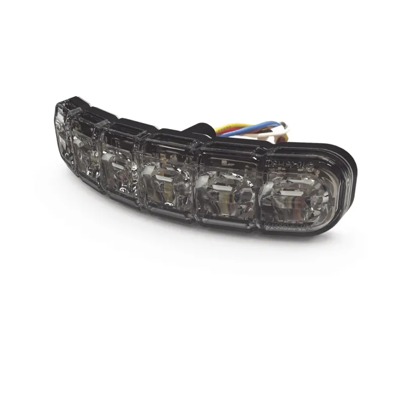 Luz Auxiliar Flexible de 12 LED, Rojo/Azul, Lente Transparente