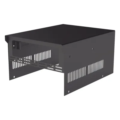 Gabinete de acero en color negro, para usar como base con radio aéreo IC-A120 y fuente de alimentación SEC1223