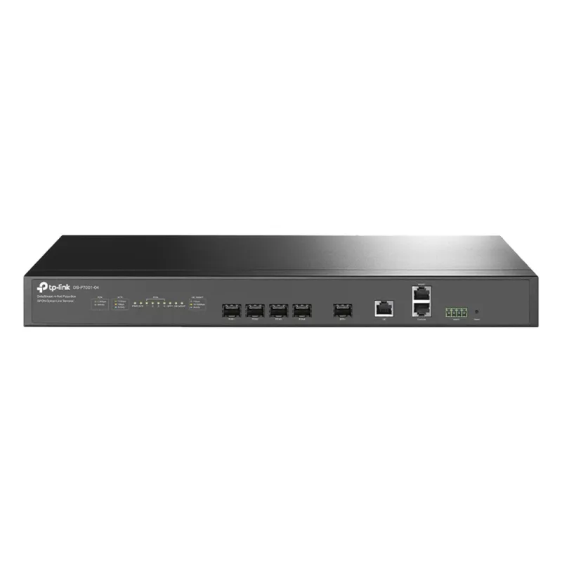 Delta Stream - OLT de 4 puertos GPON / Conexión de hasta 512 ONUs / 1 Puerto Gigabit RJ45 Uplink / 1 Puertos SFP+ Uplink / Fuentes Redundantes AC- DC (incluidas) / Administración desde la nube (DPMS)
