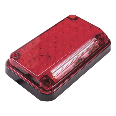 Luz de Advertencia de 7X4", Color Rojo, Con Luz de Trabajo, Ideal para Ambulancias