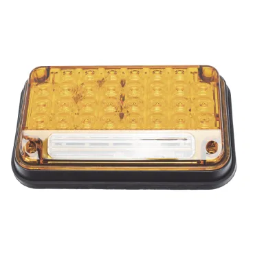 Luz de Advertencia de 7X4", Color Ambar, Con Luz de Trabajo, Ideal para Ambulancias