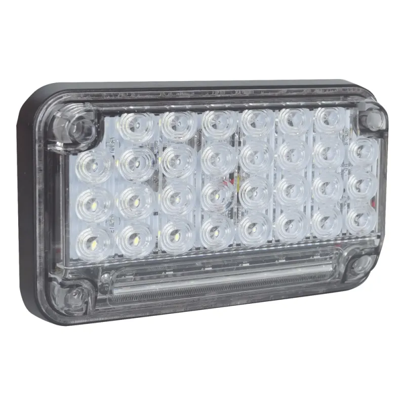 Luz de Advertencia de 7X4", Color Claro, Con Luz de Trabajo, Ideal para Ambulancias