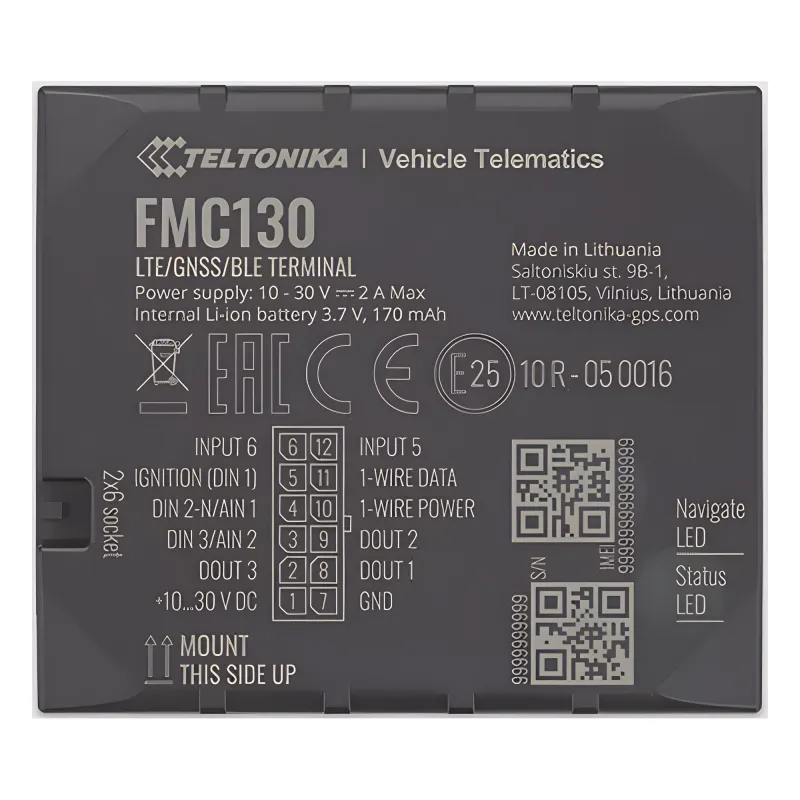 Profesional Rastreador Vehicular (GPS) 4G LTE CAT 1 y 2G / Identificación de Conductores / Bloqueo Remoto / Detección de Jammer / Sensores Bluetooth / Múltiples I/O