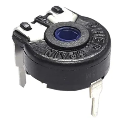 Potenciómetro de Carbón 50K, 0.15W, 10 mm, Montaje Horizontal, Ajuste Vertical.