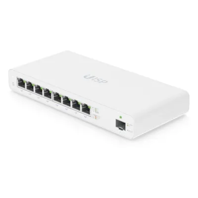 UISP Switch – Switch PoE Pasivo de 110 W (27 V) con 8 Puertos GbE y 1 Puerto SFP