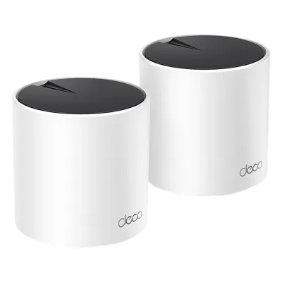 Kit 2 Routers Inalámbricos MESH Interior para Hogar / Doble Banda Wi-Fi 6 AX3000 Mbps / 3 Puerto Gigabit WAN/LAN / 2 Antenas Internas / Administración Mediante la App Deco (iOS, Android) / Protección HomeShield