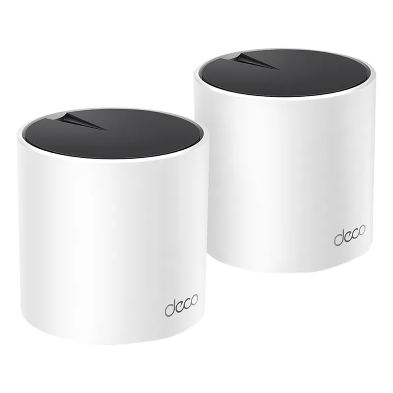 Kit 2 Routers Inalámbricos MESH Interior para Hogar / Doble Banda Wi-Fi 6 AX3000 Mbps / 3 Puerto Gigabit WAN/LAN / 2 Antenas Internas / Administración Mediante la App Deco (iOS, Android) / Protección HomeShield