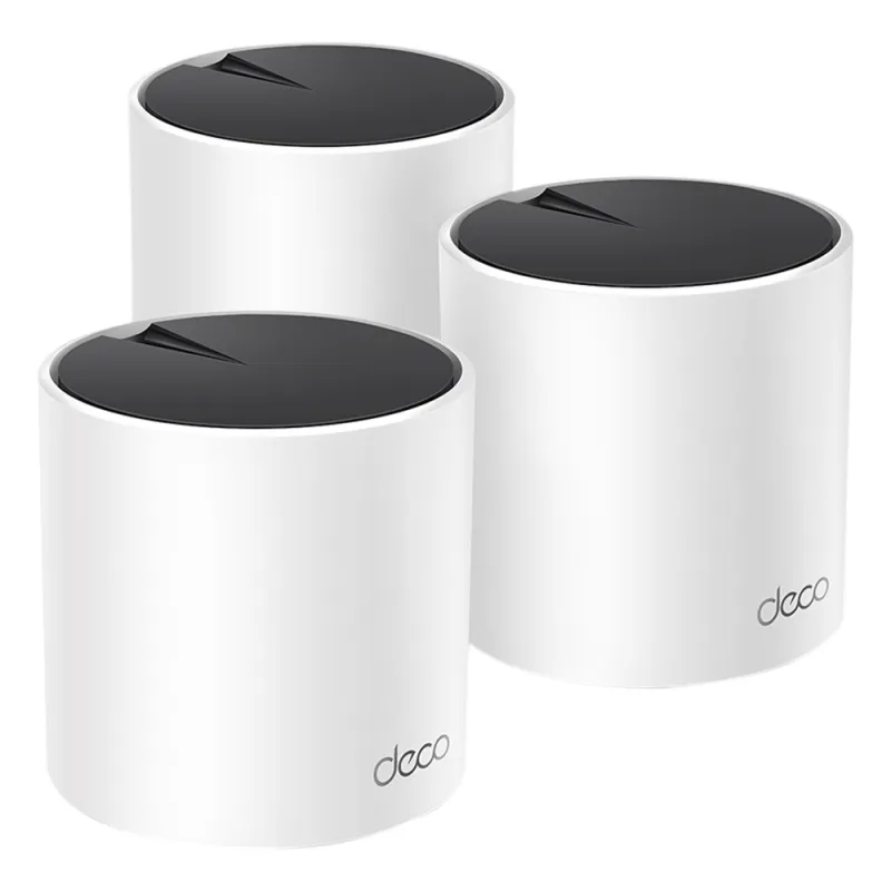 Kit 3 Routers Inalámbricos MESH Interior para Hogar / Doble Banda Wi-Fi 6 AX3000 Mbps / 3 Puerto Gigabit WAN/LAN / 2 Antenas Internas / Administración Mediante la App Deco (iOS, Android) / Protección HomeShield