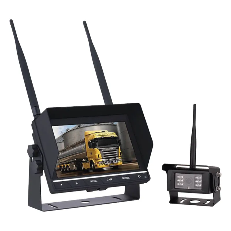 Sistema Profesional Inalámbrico de Cámara de Reversa Infrarroja y Monitor de 7" para Vehículos de Trabajo y Montacargas