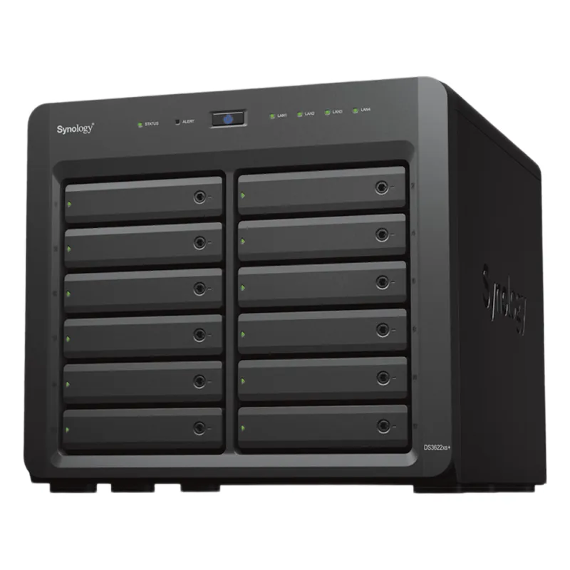 Servidor NAS Synology DiskStation DS3622xs+ | 12 Bahías | Intel Xeon 6 Núcleos | 16 GB DDR4 ECC | 10GbE RJ-45 | Expansión Hasta 36 Bahías | RAID F1, 0, 1, 5, 6, 10 | Caché NVMe SSD .