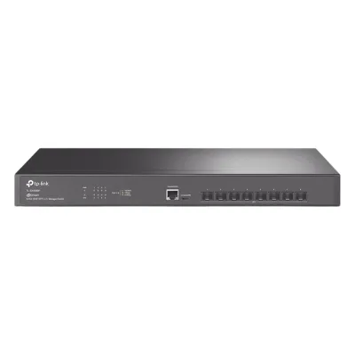 Switch Fibra Óptica L2+ Omada / 8 Puertos SFP+ 10G / 2 Puertos Consola (RJ45 y micro-USB) / Administración Centralizada Omada o Stand-Alone / Multicast IGMP / Calidad de Servicio / Montaje en Rack / Silencioso (sin ventiladores)