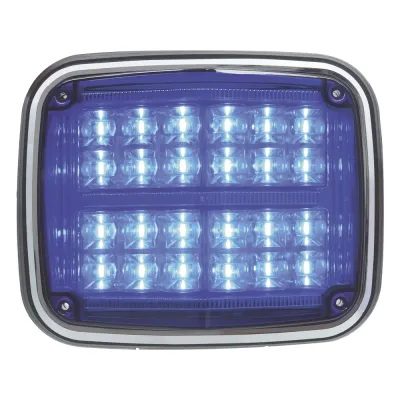 Luz de advertencia de 8 X 6", Color Azul, SAE, IP67, Ideal para Ambulancias