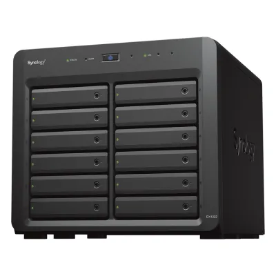 Unidad de Expansión Synology DX1222 | 12 Bahías para HDD/SSD SATA 3.5" o 2.5" | Intercambio en Caliente | Puerto Mini-SAS HD | Garantía de 5 Años.