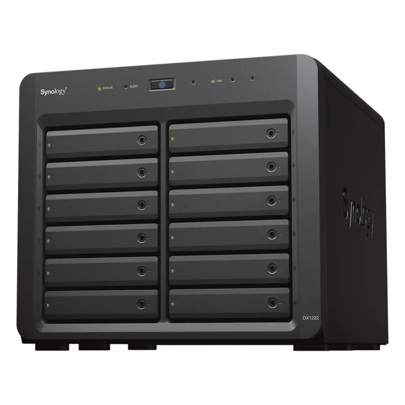 Unidad de Expansión Synology DX1222 | 12 Bahías para HDD/SSD SATA 3.5" o 2.5" | Intercambio en Caliente | Puerto Mini-SAS HD | Garantía de 5 Años.