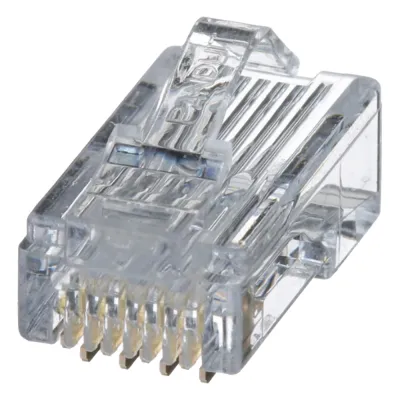 Plug RJ45 Cat5e, Para Cable UTP de Calibres 24-26 AWG, Chapado en Oro de 50 Micras, Paquete de 100 Piezas