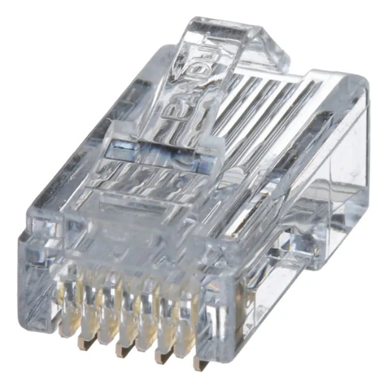 Plug RJ45 Cat5e, Para Cable UTP de Calibres 24-26 AWG, Chapado en Oro de 50 Micras, Paquete de 100 Piezas