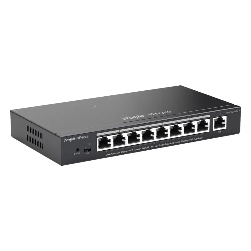 Switch Administrable 8 Puertos PoE+ 802.3af/at Gigabit, gestión gratuita desde la nube, 120w