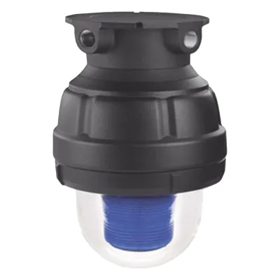 Luz de advertencia LED a prueba de explosión adecuado para su uso en Clase I, Div. I, Grupos C y D; Clase I, Div. 2, Grupos A, B, C y D; Clase II, Div. 1, Grupos E, F y G; Clase III, color Azul, 24 VCD