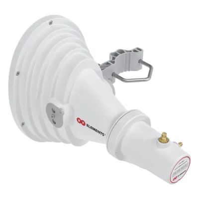 Antena Sectorial Asimétrica Starter Horn de 45º, 5150 - 5950 MHz, ganancia de 17 dBi, conexión directa con radios IS-5AC, PS-5AC y IS-M5, conexión RP-SMA