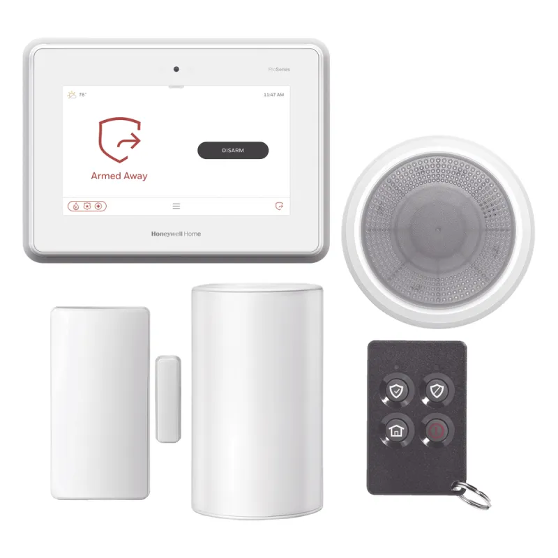 Kit de panel de alarma touchscreen de 7" all-in-one con Alexa integrada, sensor de movimiento, contacto magnético, sirena y control remoto