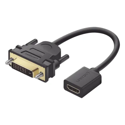 Convertidor DVI Macho a HDMI Hembra | Bidireccional | DVI 24+1 | 1080P@60Hz | Cable de 22 cm (8.66 Pulgadas) | Negro