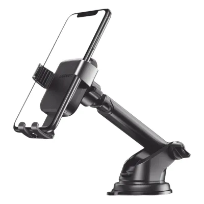 Soporte de Celular para Automóvil con Ventosa / Diseño de Sujecion en Triangulo / Ajustable 270° / Rotable / Estirable / Amplia Compatibilidad con dispositivos de 4'' a 7'' / Color Negro
